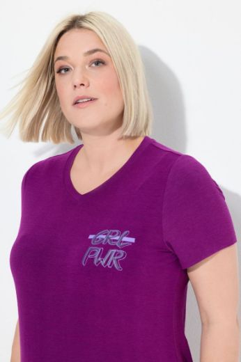 Plus size veliki brojevi Majica kratkih rukava V ovratnika za punije