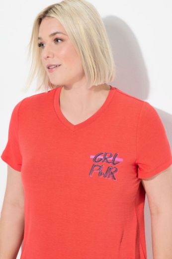 Plus size veliki brojevi Majica kratkih rukava V ovratnika za punije