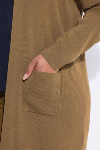 Plus size veliki brojevi Kardigan dugi model s džepovima za punije