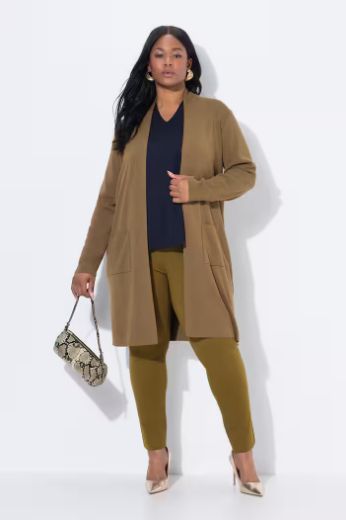 Plus size veliki brojevi Kardigan dugi model s džepovima za punije