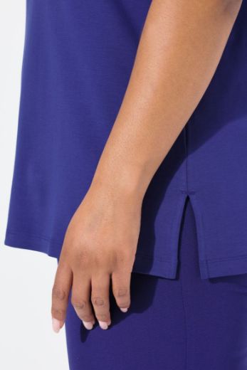 Plus size veliki brojevi Majica s ukrasima na ovratniku kratki rukavi za punije