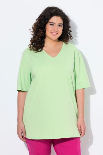 Plus size veliki brojevi Majica V izrez Basic za punije