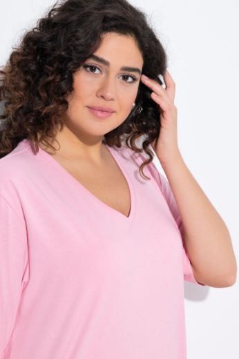 Plus size veliki brojevi Majica V izrez Basic za punije
