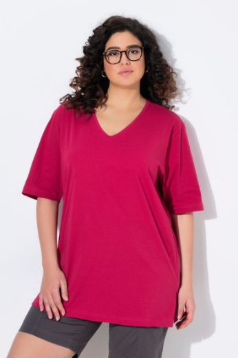 Plus size veliki brojevi Majica V izrez Basic za punije