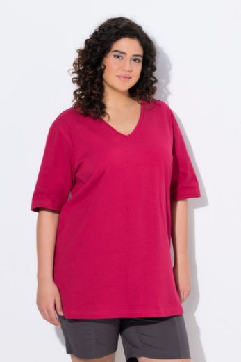 Plus size veliki brojevi Majica V izrez Basic za punije