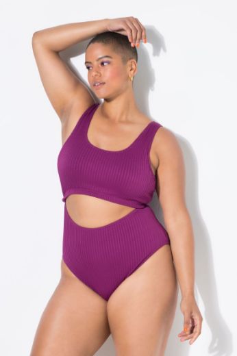 Plus size veliki brojevi Kupaći kostim jednodijelni s otvorima za punije
