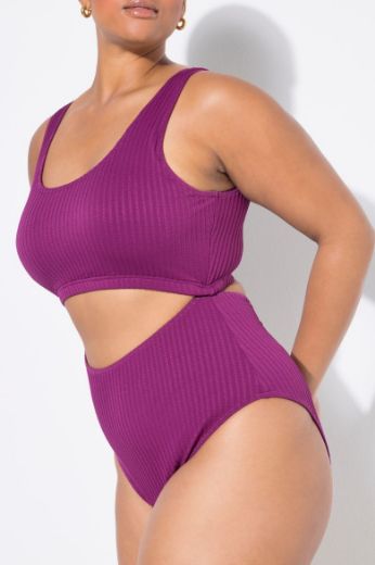 Plus size veliki brojevi Kupaći kostim jednodijelni s otvorima za punije