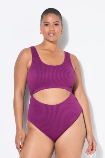 Plus size veliki brojevi Kupaći kostim jednodijelni s otvorima za punije