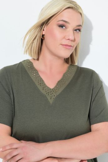 Plus size veliki brojevi Spavaćica s dodatkom ukrasne čipke na ovratniku za punije