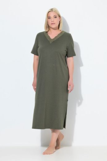 Plus size veliki brojevi Spavaćica s dodatkom ukrasne čipke na ovratniku za punije