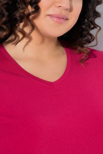 Plus size veliki brojevi Majica V izreza A kroja kratkih rukava za punije