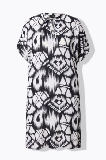 Plus size veliki brojevi Haljina kratkih rukava geometrijskog printa za punije