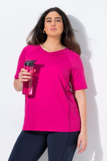 Plus size veliki brojevi Majica sportska kratkih rukava V izreza za punije