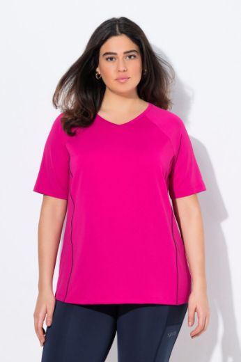 Plus size veliki brojevi Majica sportska kratkih rukava V izreza za punije