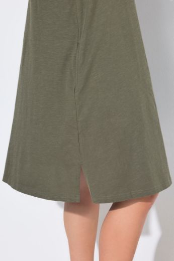 Plus size veliki brojevi Haljina Midi kratkih rukava A kroja za punije