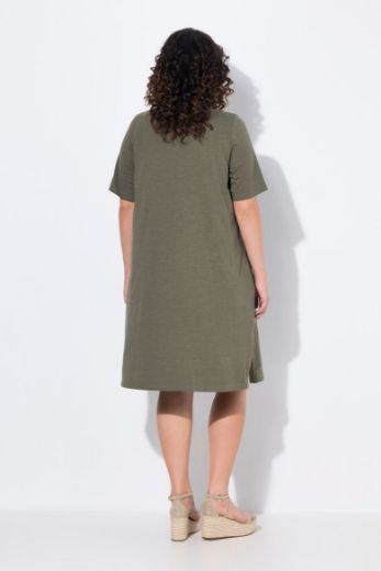 Plus size veliki brojevi Haljina Midi kratkih rukava A kroja za punije