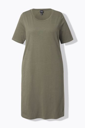 Plus size veliki brojevi Haljina Midi kratkih rukava A kroja za punije