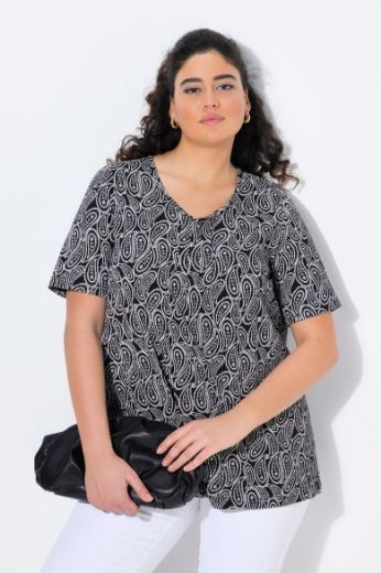 Plus size veliki brojevi Majica kratkih rukava A kroja V izreza za punije