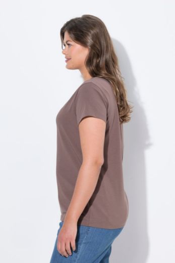 Plus size veliki brojevi Majica sa v izrezom i kratkih rukava za punije