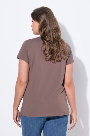 Plus size veliki brojevi Majica sa v izrezom i kratkih rukava za punije