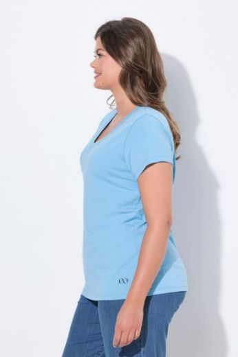 Plus size veliki brojevi Majica sa v izrezom i kratkih rukava za punije