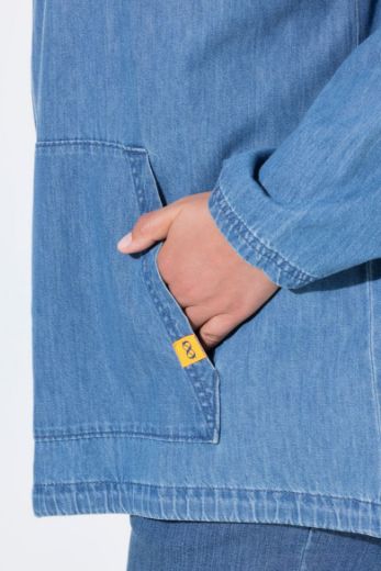 Plus size veliki brojevi Jakna lagana od trapera s kapuljačom za punije