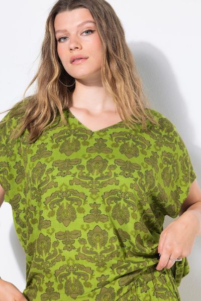 Veliki brojevi Bluza kratkih rukava V ovratnika moda za punije