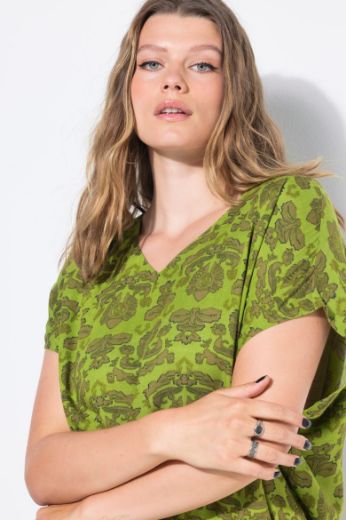 Plus size veliki brojevi Bluza kratkih rukava V ovratnika za punije