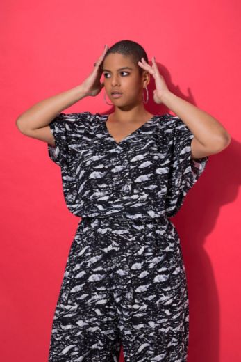 Plus size veliki brojevi Bluza kratkih rukava V ovratnika za punije