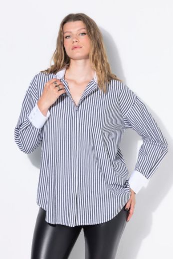 Plus size veliki brojevi Košulja dugih rukava na pruge za punije