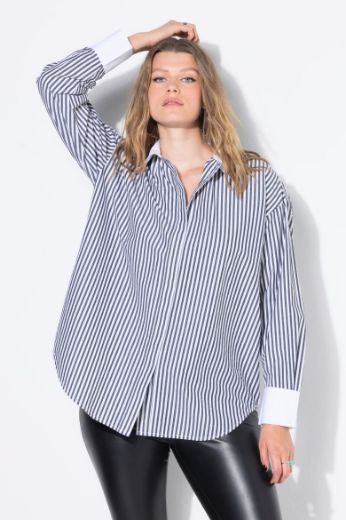 Plus size veliki brojevi Košulja dugih rukava na pruge za punije