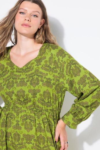 Plus size veliki brojevi Haljina dugih rukava A kroja za punije