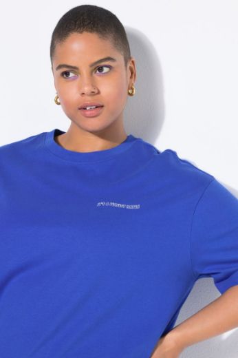 Plus size veliki brojevi Haljina midi kratih rukava šireg kroja za punije