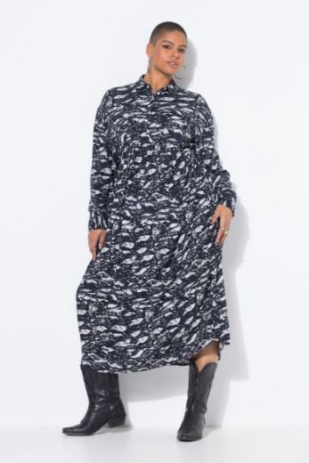 Plus size veliki brojevi Haljina midi dugih rukava za punije
