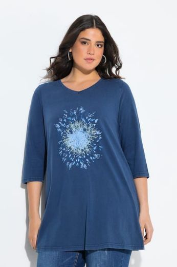 Plus size veliki brojevi Majica 3/4 rukava dužeg A kroja za punije