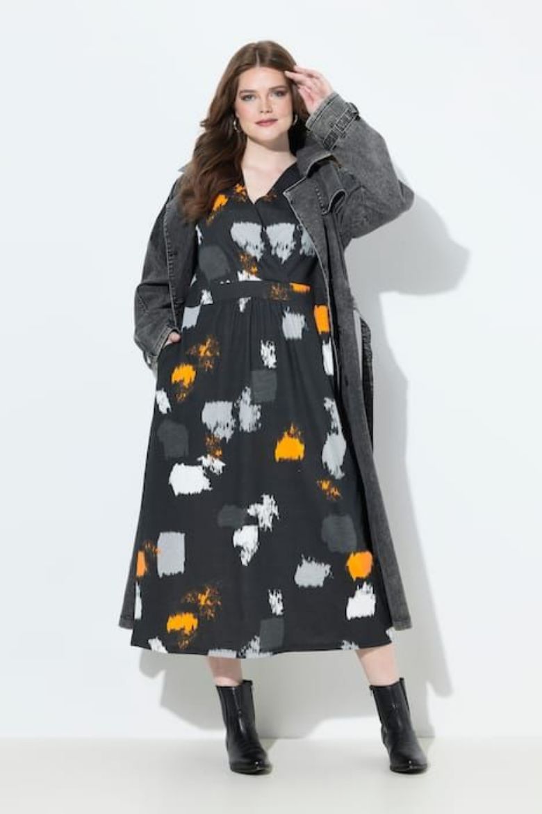 Plus size veliki brojevi Haljina maxi 3/4 rukava za punije