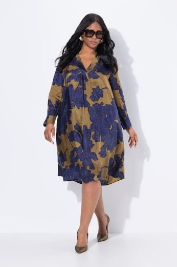 Plus size veliki brojevi Halljina midi dugih rukava za punije