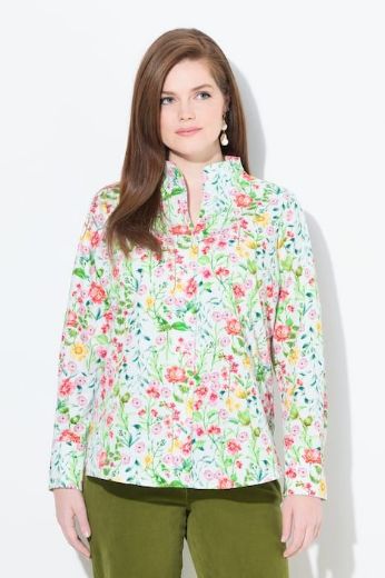 Plus size veliki brojevi Bluza dugih rukava cvjetnog motiva za punije