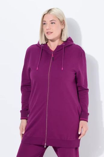 Plus size veliki brojevi Majica dugih rukava s patentnim zatvaračem i kapuljačom za punije