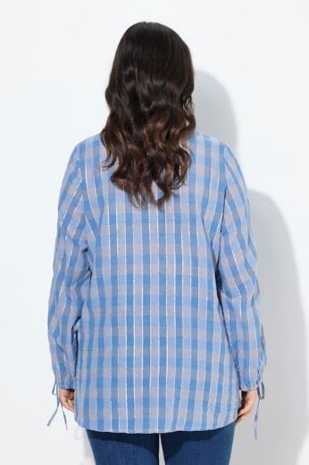 Plus size veliki brojevi Bluza dugih rukava karirana za punije