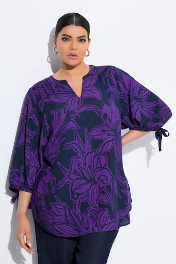 Plus size veliki brojevi Bluza 3/4 rukavi s cvjetnim printom za punije
