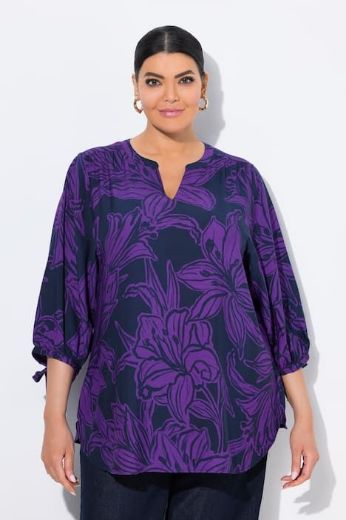 Plus size veliki brojevi Bluza 3/4 rukavi s cvjetnim printom za punije