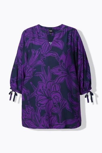 Plus size veliki brojevi Bluza 3/4 rukavi s cvjetnim printom za punije