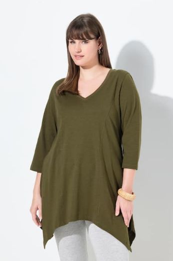 Plus size veliki brojevi Majica A kroja asimetrična za punije