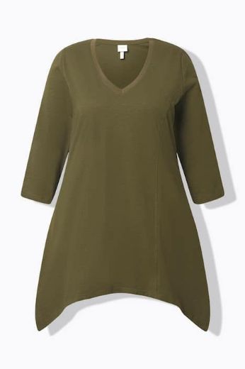 Plus size veliki brojevi Majica A kroja asimetrična za punije
