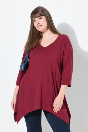 Plus size veliki brojevi Majica A kroja asimetrična za punije