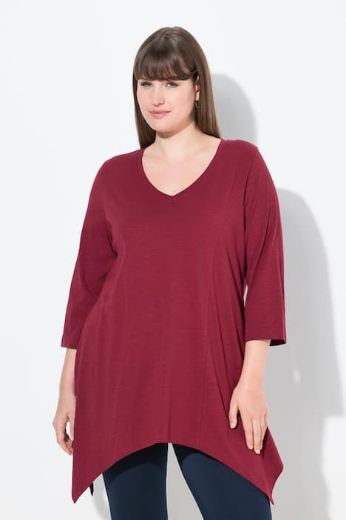 Plus size veliki brojevi Majica A kroja asimetrična za punije