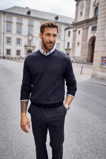 Plus size veliki brojevi Pulover V ovratnika za punije