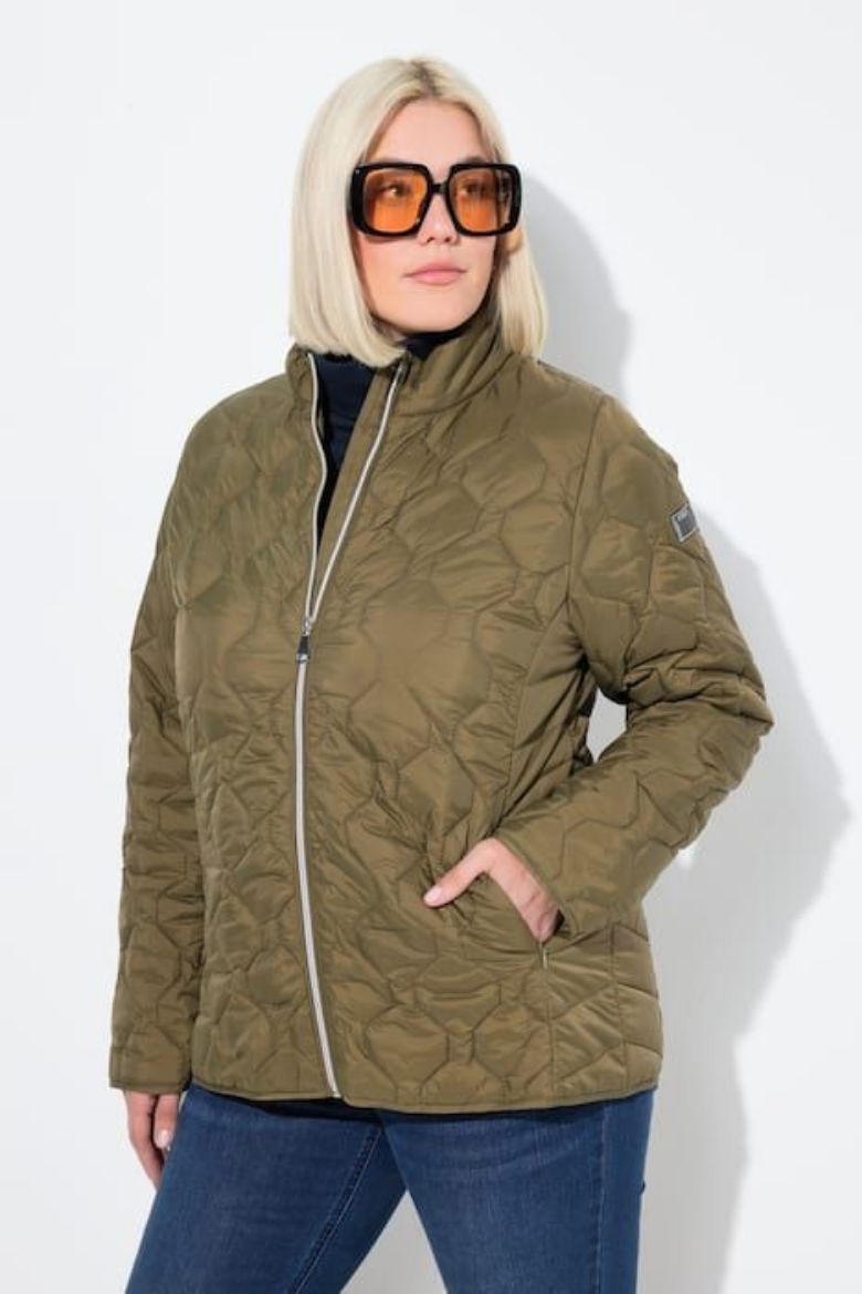 Plus size veliki brojevi Jakna lagana štepana s povišrenim ovratnikom za punije