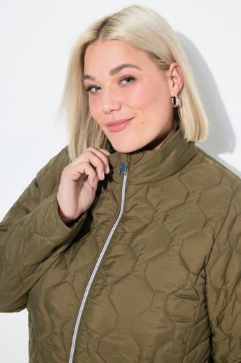 Plus size veliki brojevi Jakna lagana štepana s povišrenim ovratnikom za punije